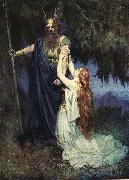 Brunhilde knelt at his feet